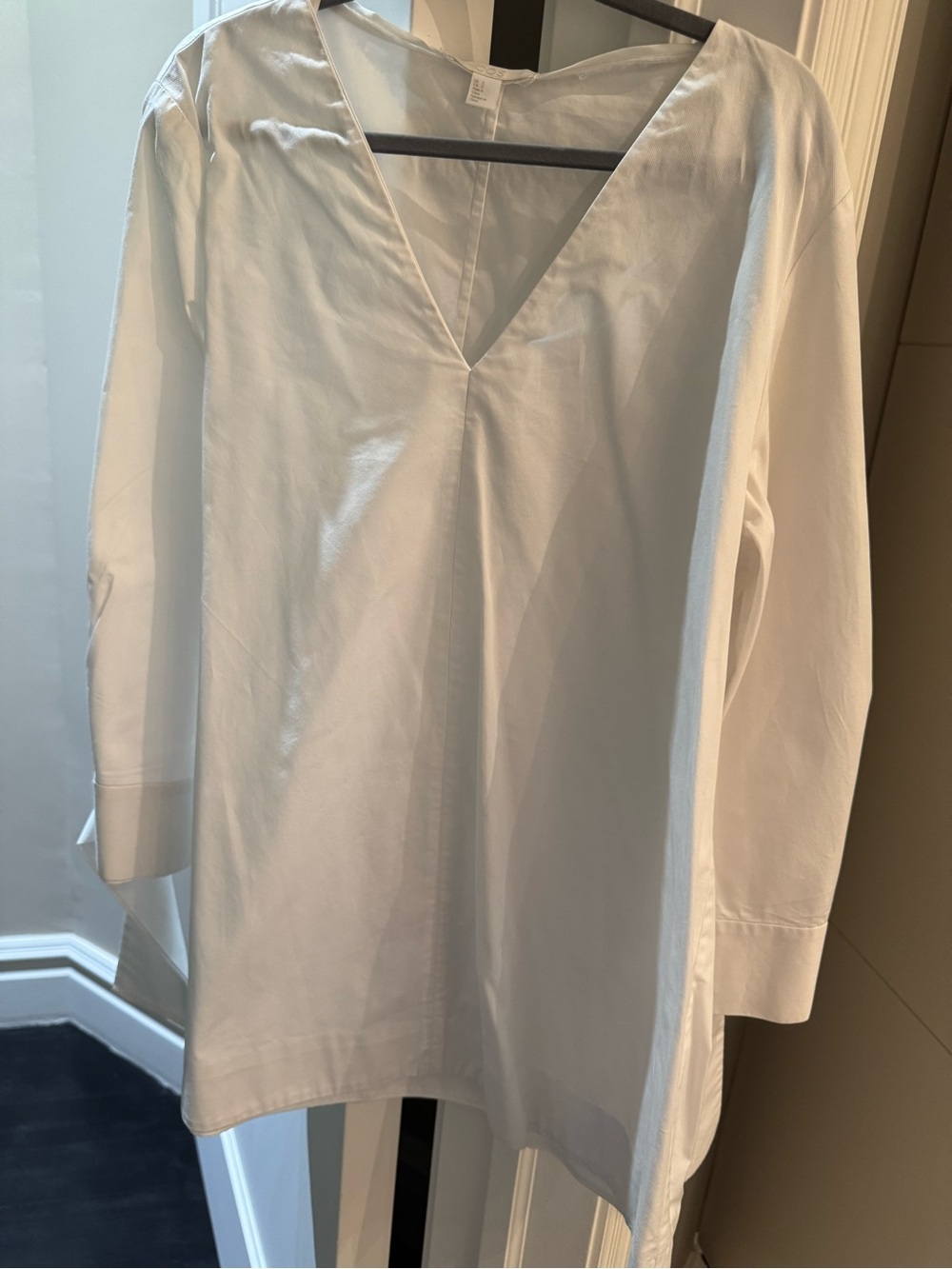 COS White V-Neck top with bows on sleeve